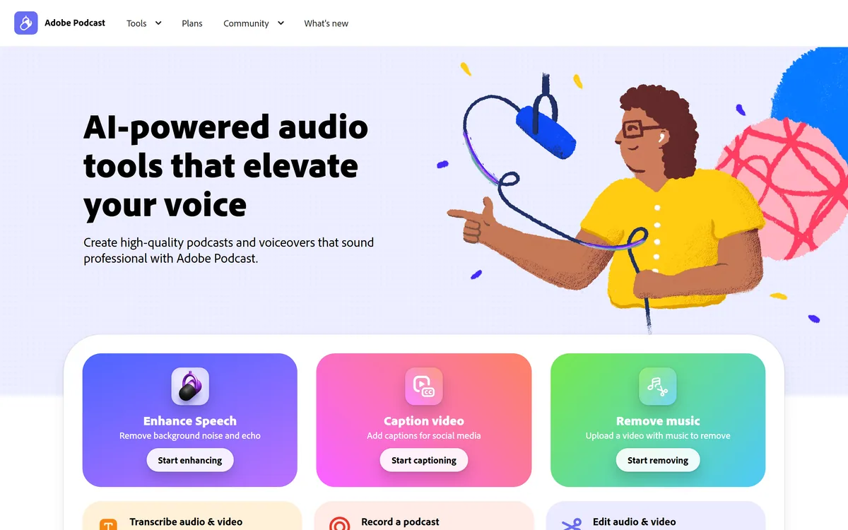 Adobe Podcast screenshot