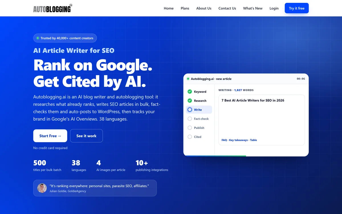 Autoblogging.ai screenshot