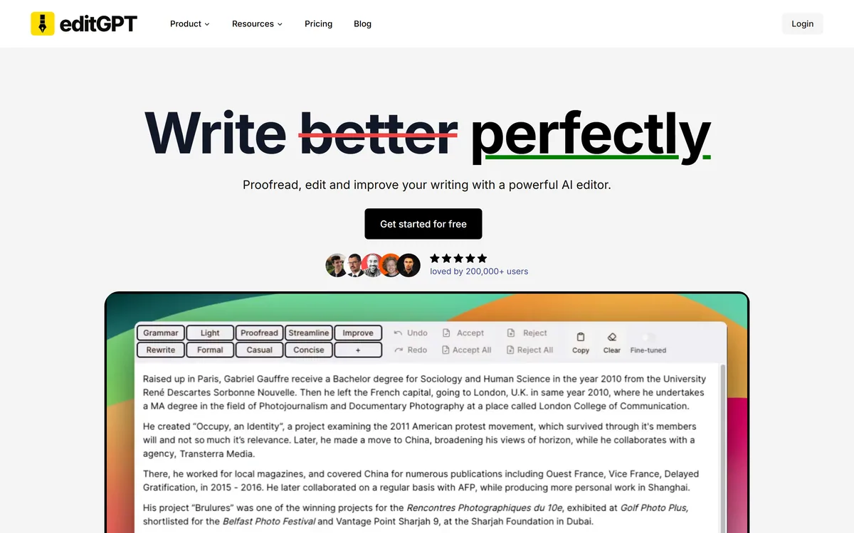 editGPT screenshot