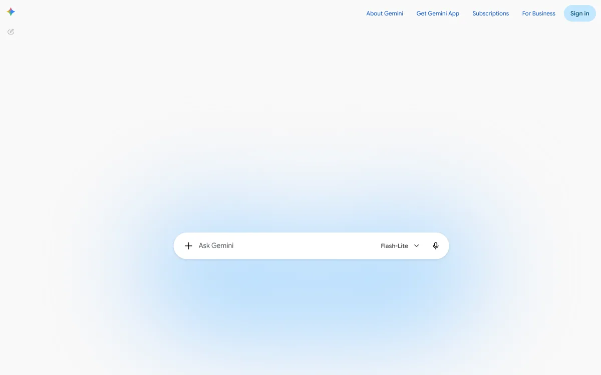 Google Gemini's chat interface with its prompt entry point