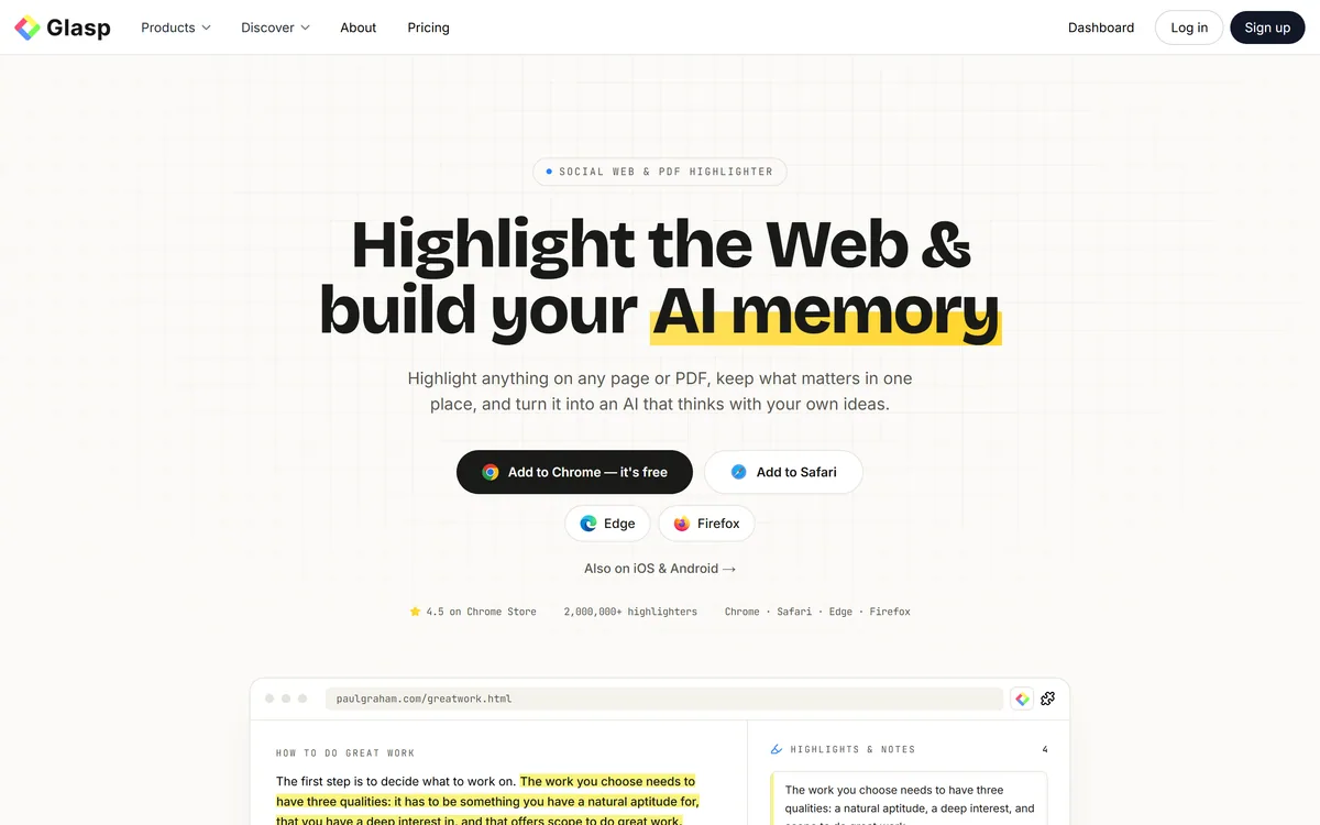 Glasp screenshot