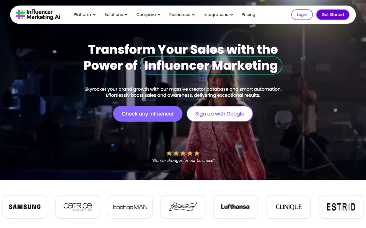 InfluencerMarketing.ai screenshot