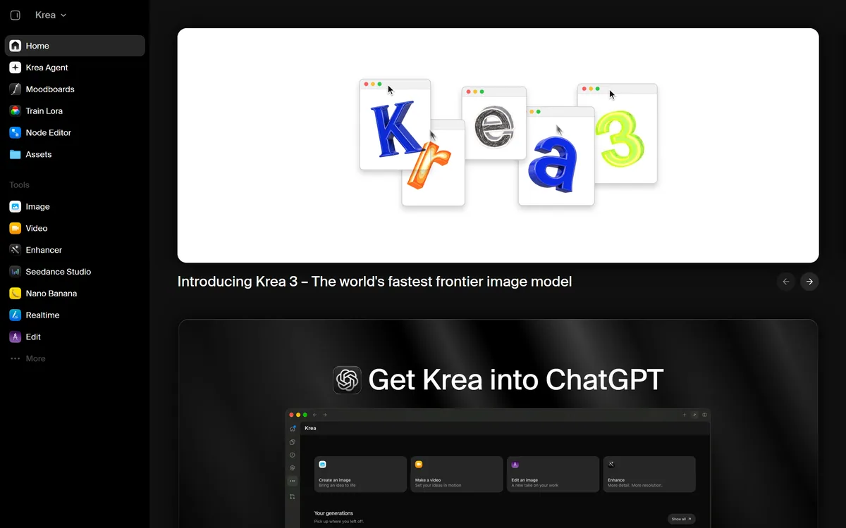 Krea AI screenshot