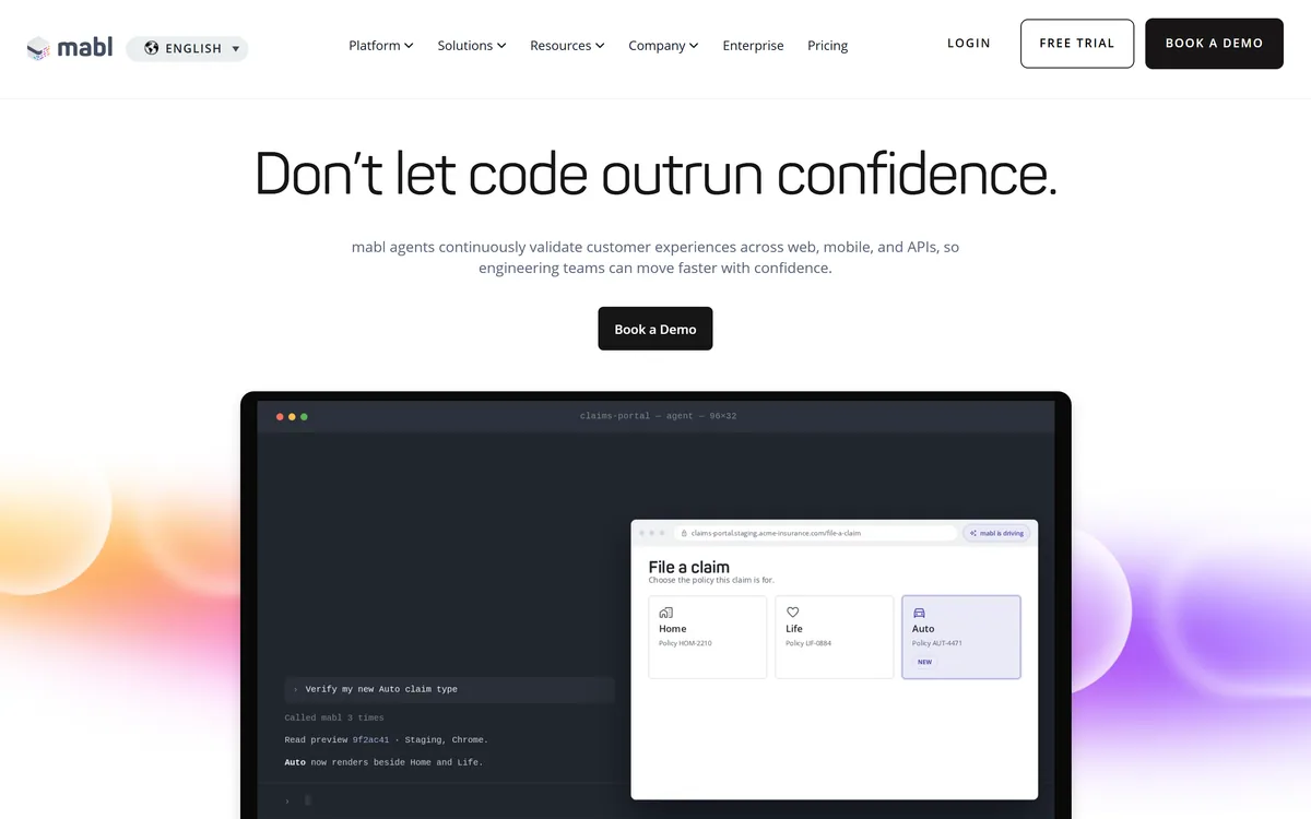 mabl screenshot