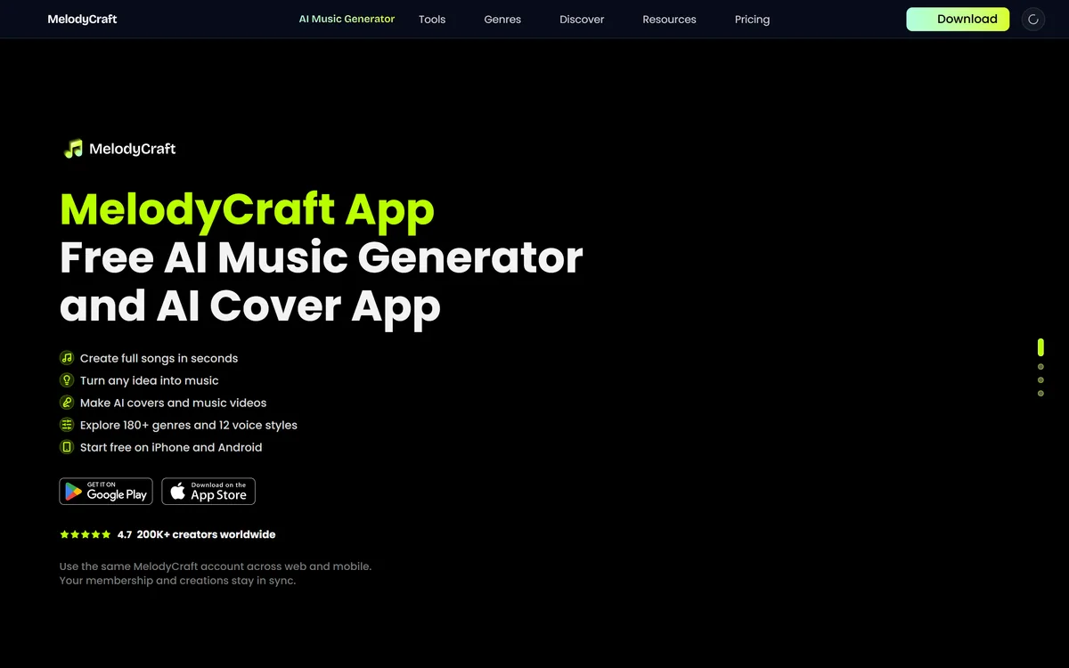 MelodyCraft App screenshot