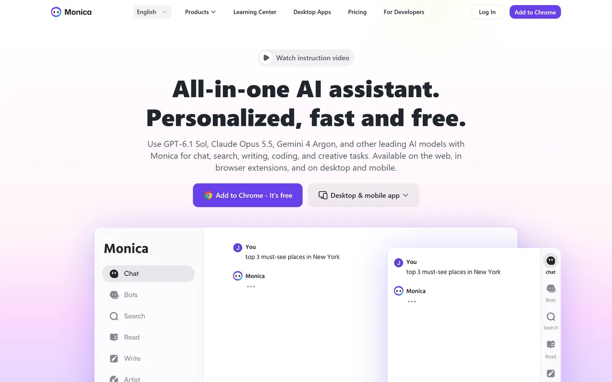 Monica screenshot