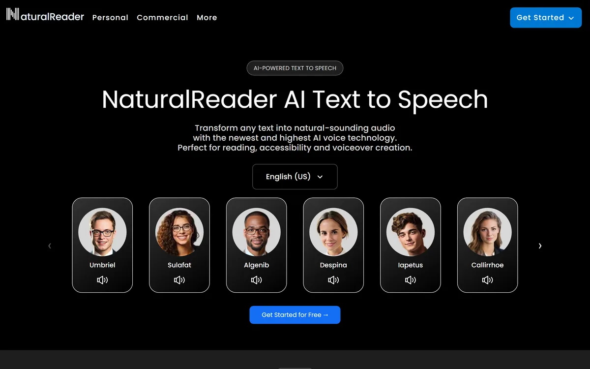 NaturalReader screenshot