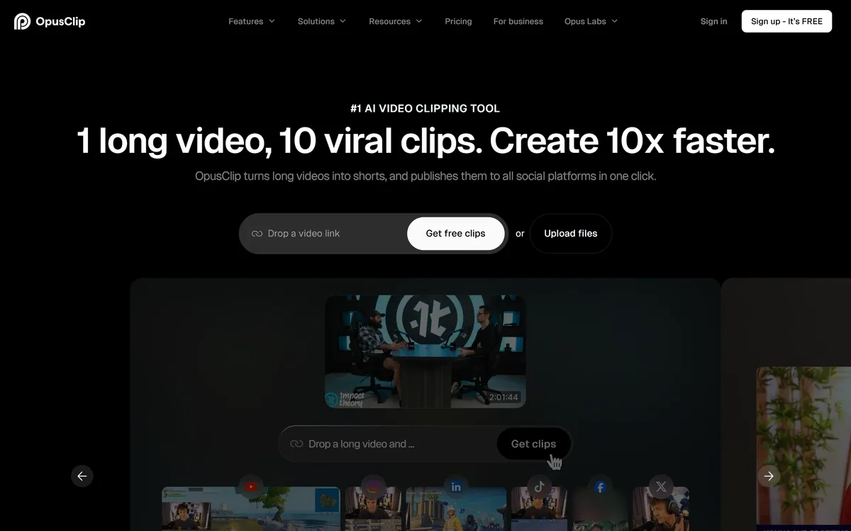 OpusClip screenshot