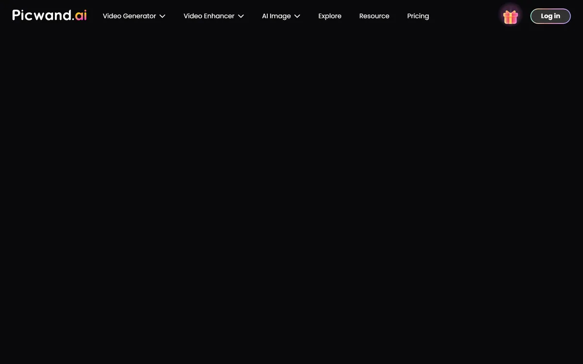 Picwand homepage showing the AI video generator