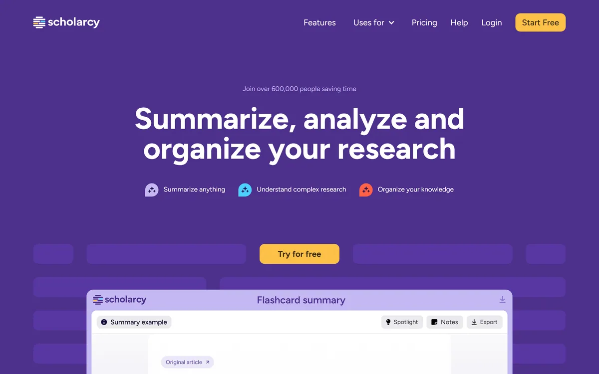 Scholarcy screenshot