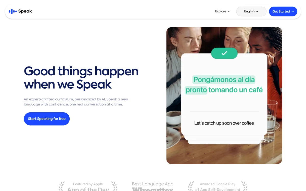 Speak screenshot