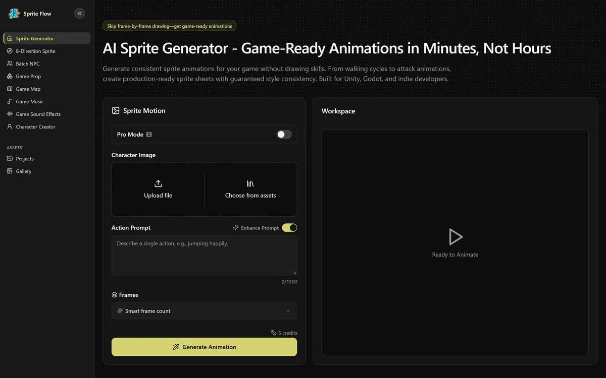 SpriteFlow screenshot