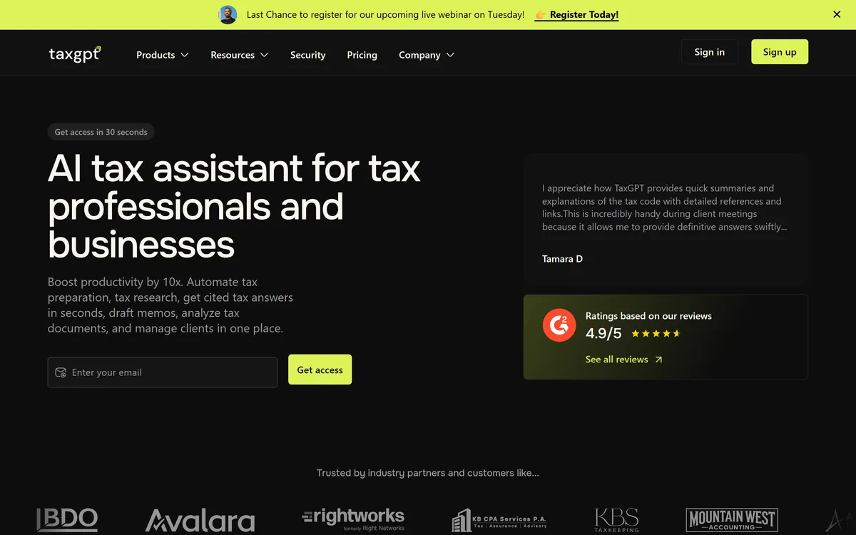 TaxGPT screenshot