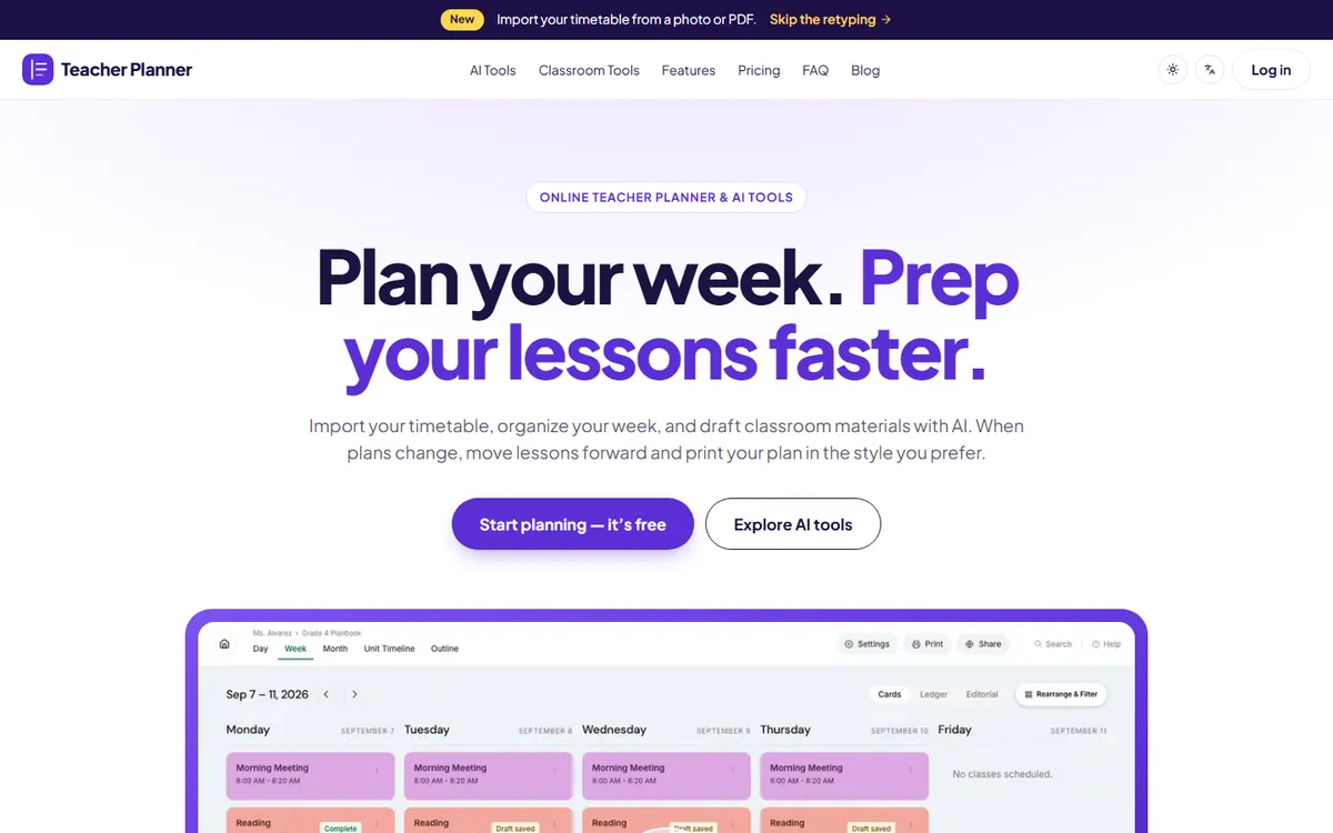 Teacher Planner screenshot