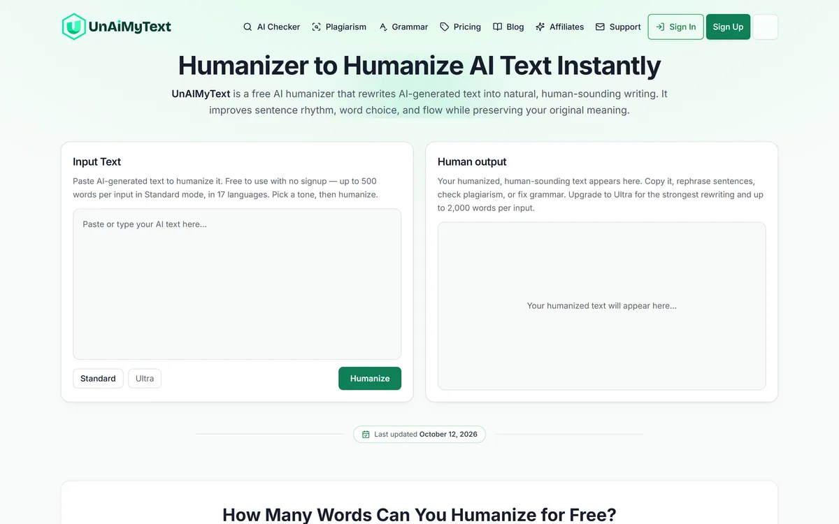UnAIMyText screenshot