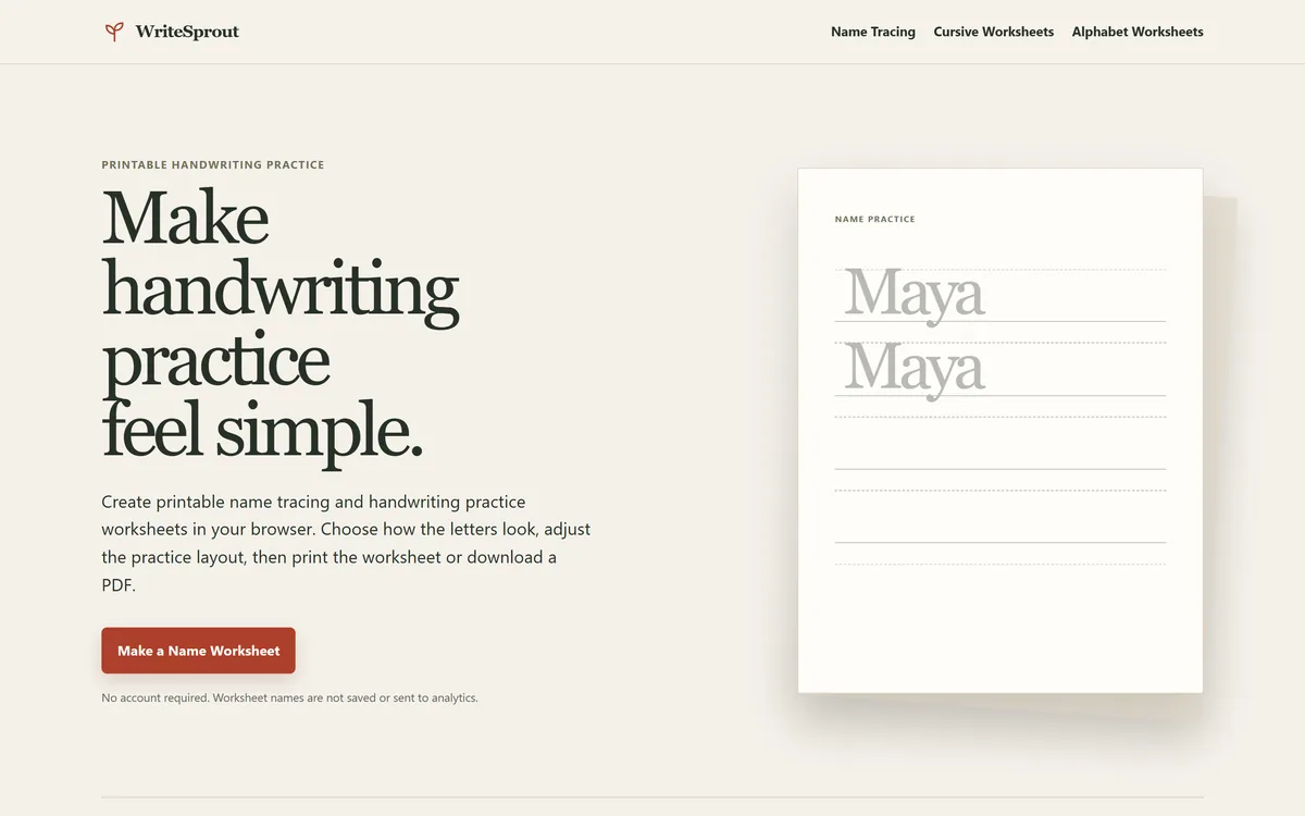 WriteSprout screenshot